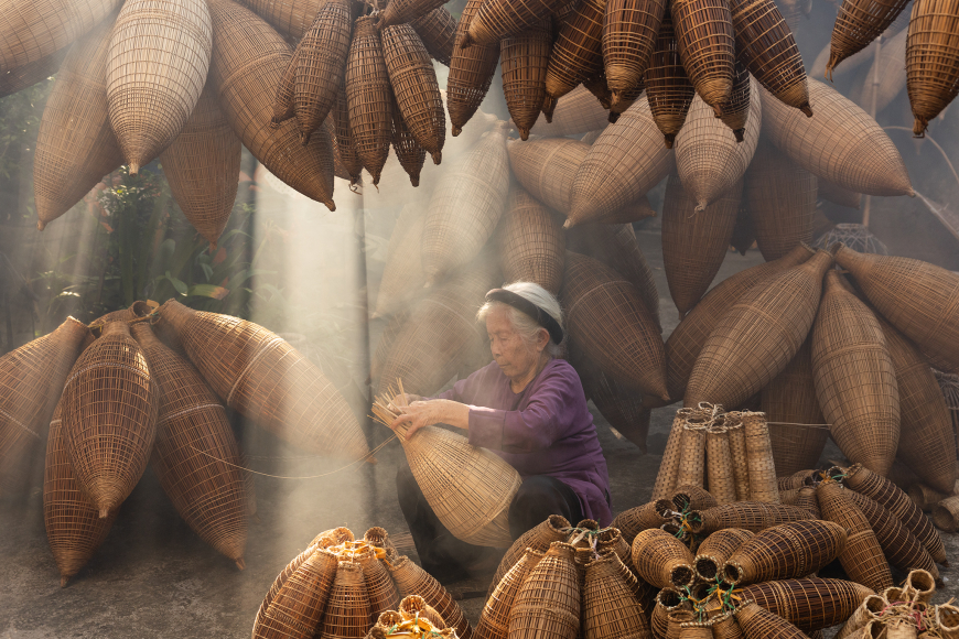 Bamboo basket village