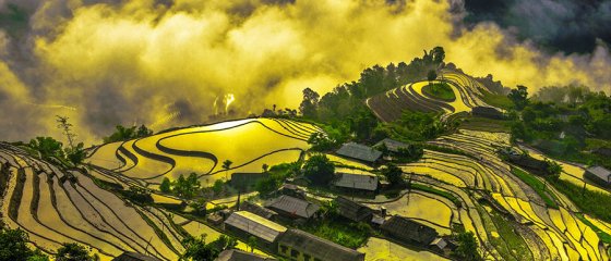 Vietnam sunrise mountain landscape Hanoi short break