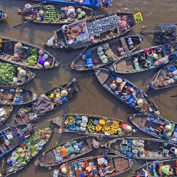 Southern Vietnam itinerary featuring floating markets